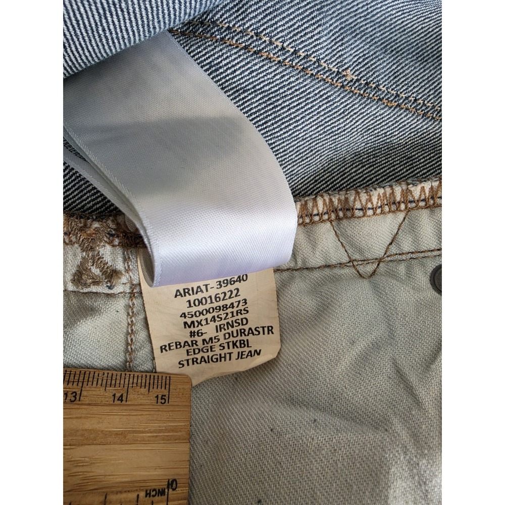 Ariat Rebar M5 Jeansβ Straight Leg Outdoor Cowboy Workwear Blue Denim Mens 44/30 - Picture 13 of 16